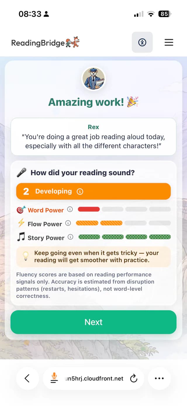 Kind, specific reading feedback