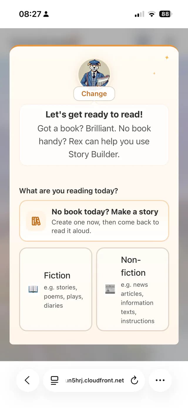 Reading source choice screen