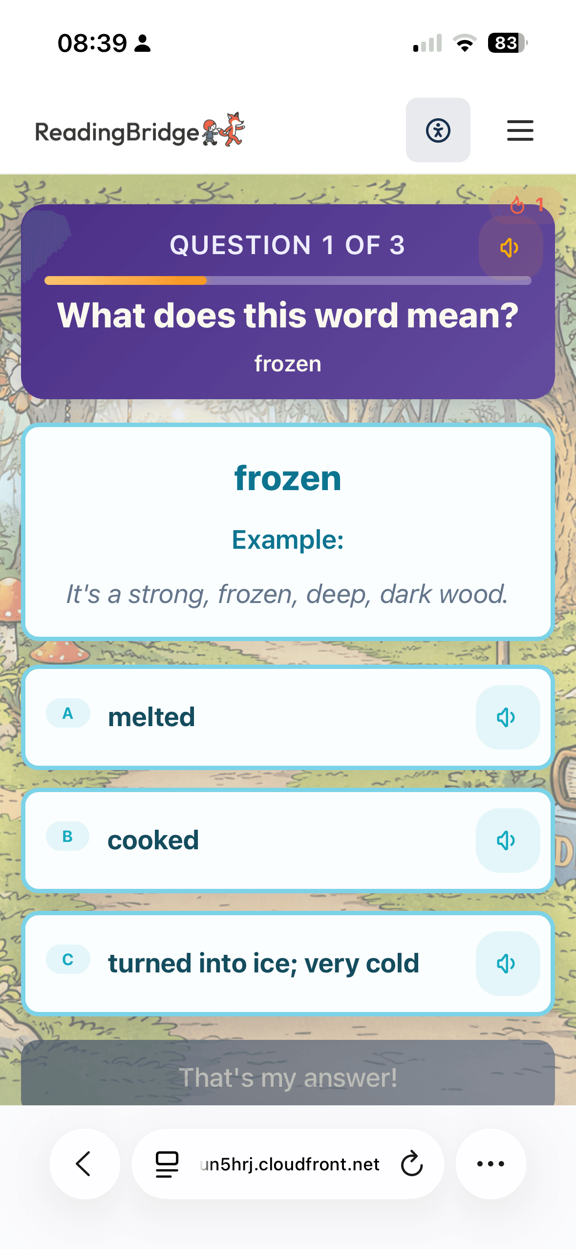 Vocabulary Builder screen